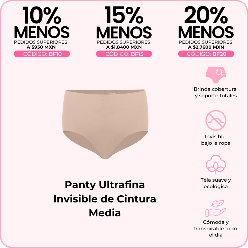 Panty Ultrafina Invisible de Cintura Media