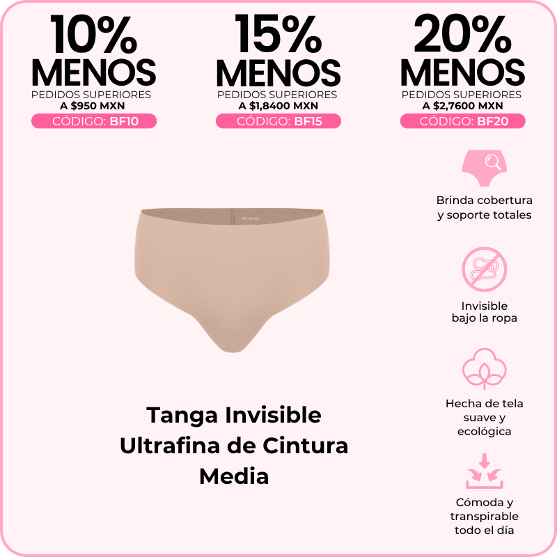 Tanga Invisible Ultrafina de Cintura Media