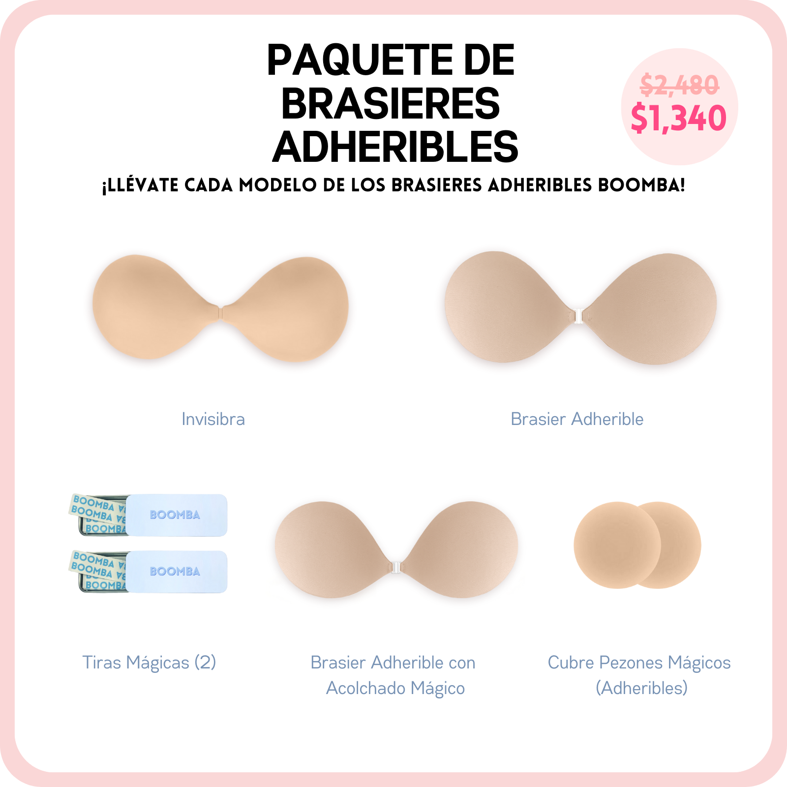Paquete de Brasieres Adheribles (Pídelo ya, se envía el 24 de febrero)