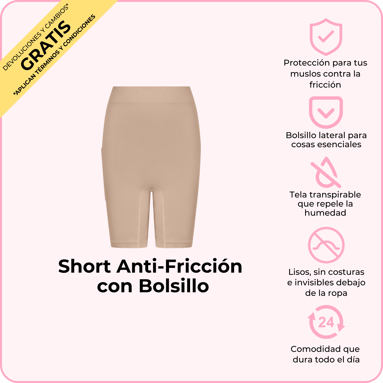 Short Anti-Fricción con Bolsillo