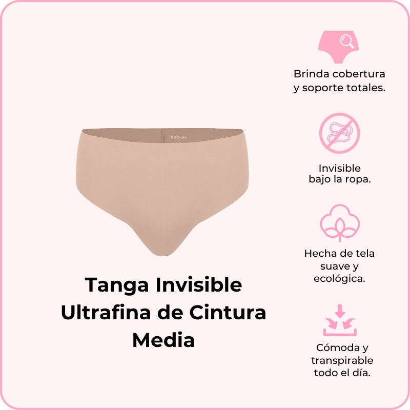 Tanga Invisible Ultrafina de Cintura Media