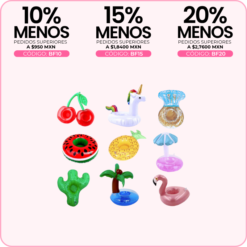 Mini Flotadores Inflables para Bebidas