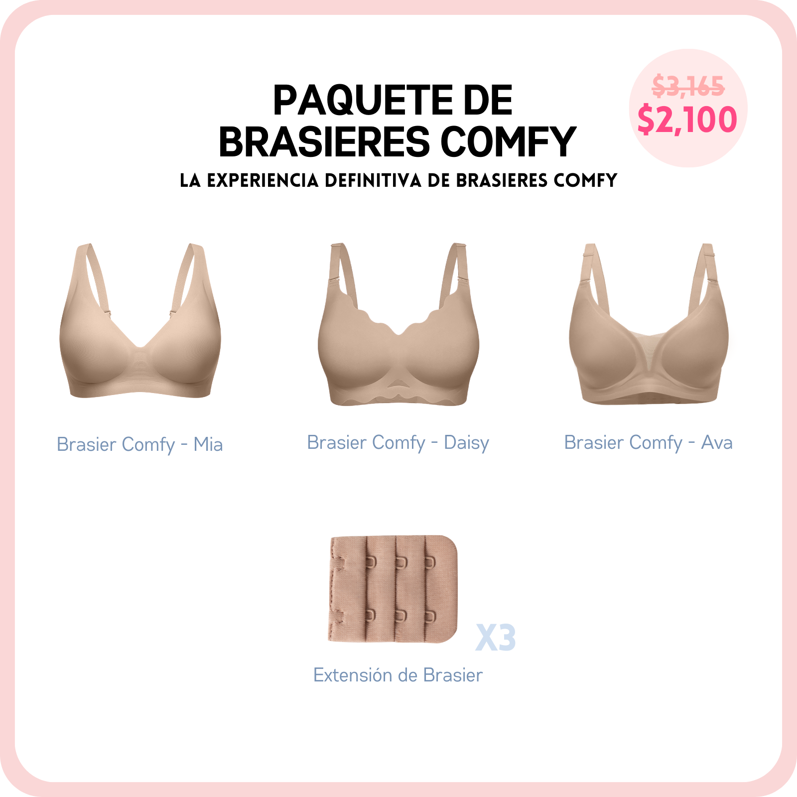 Paquete de Brasieres Comfy (Pídelo ya, se envía el 24 de febrero)